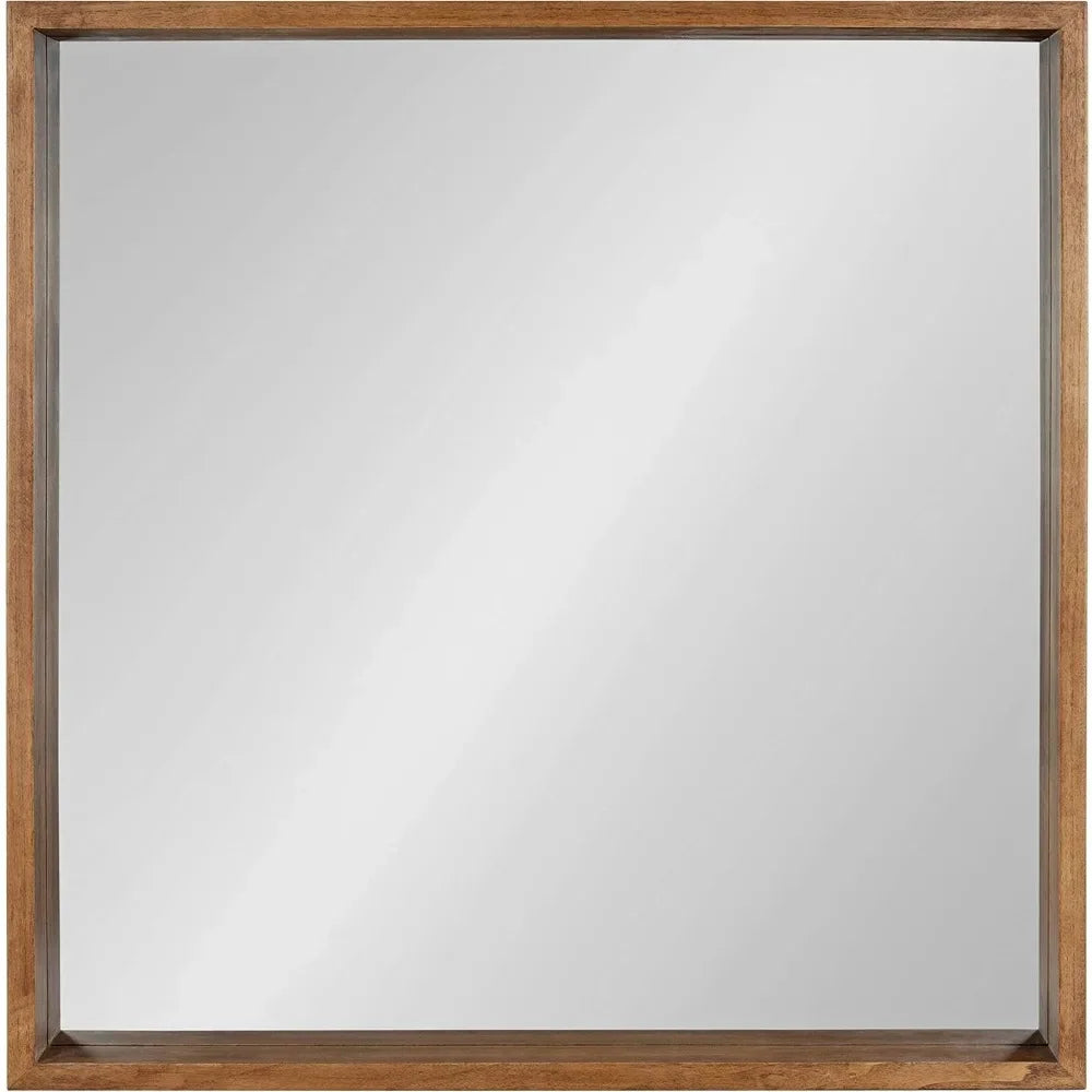 Rustic Wood Square Mirror