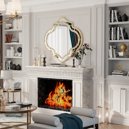 Irregular Silver Frame Mirror
