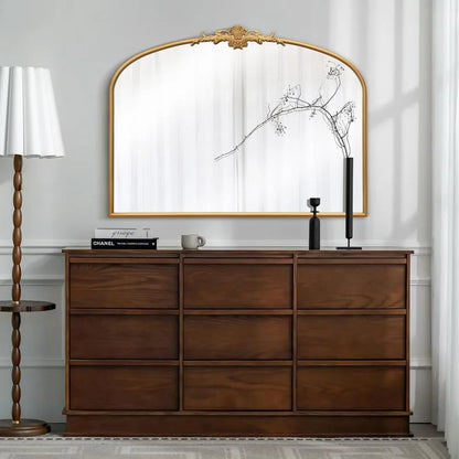 Gold Framed Arched Mirror