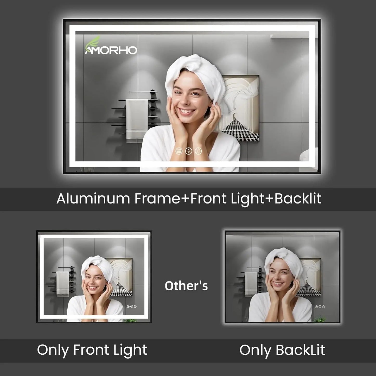 Black LED Bathroom Mirror