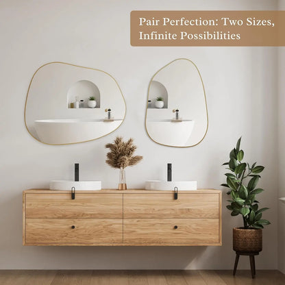 Golden Wood Framed Wall Mirror