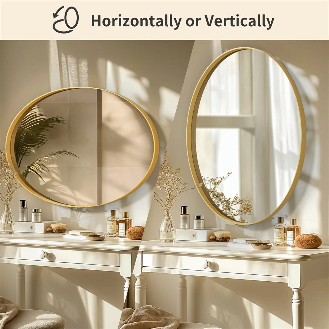 Brushed Gold Oval Mirror