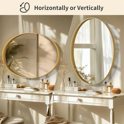 Brushed Gold Oval Mirror