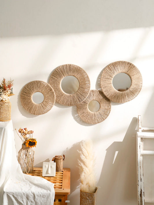 Hand-Woven Wall Decor Mirror