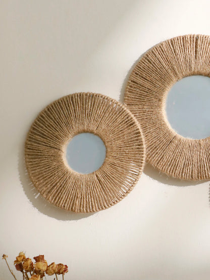 Hand-Woven Wall Decor Mirror