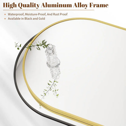 Sleek Black Frame Arch Bathroom Mirror