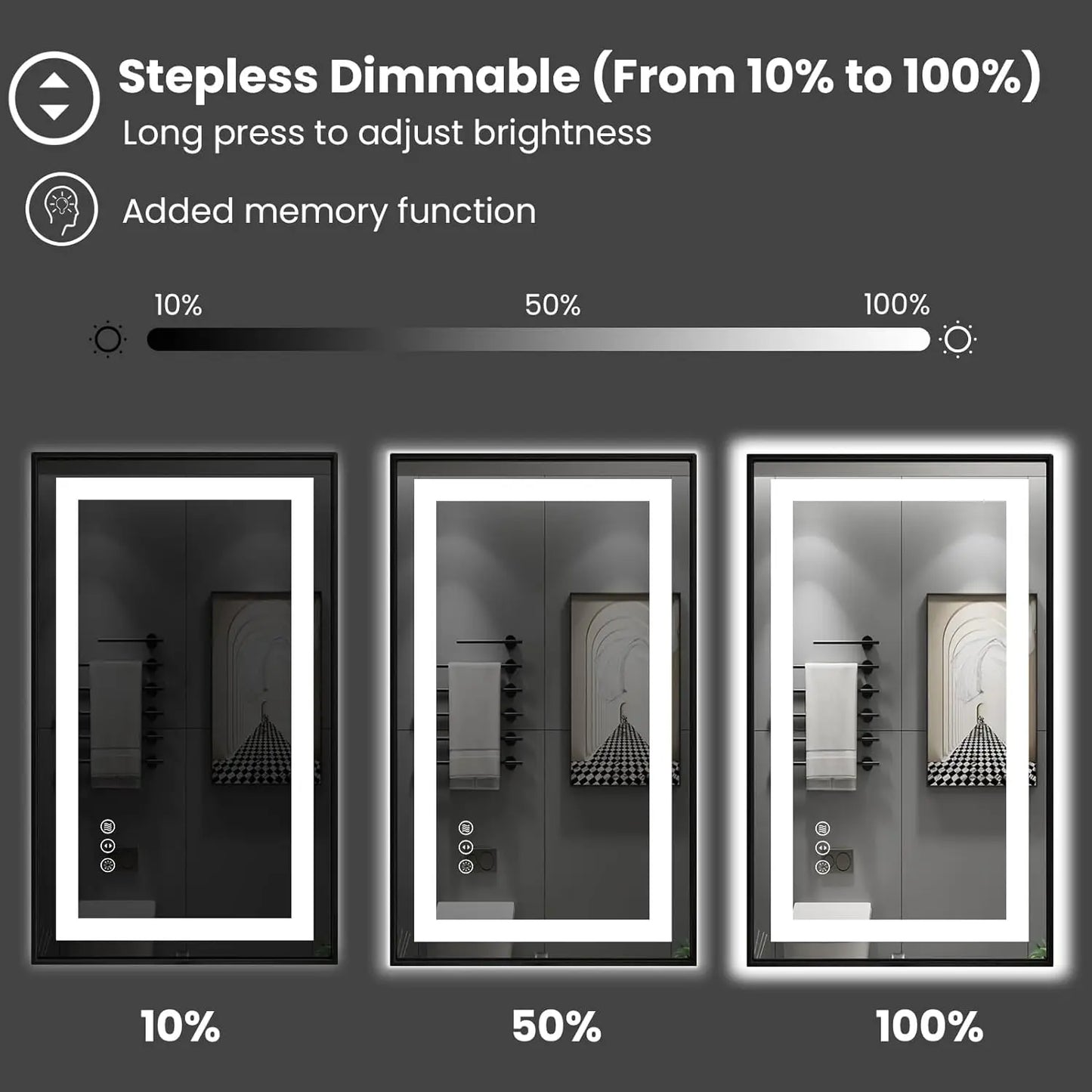 Black LED Bathroom Mirror