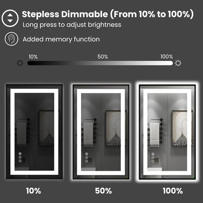 Black LED Bathroom Mirror