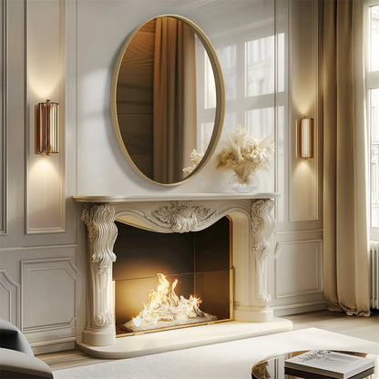 Brushed Gold Oval Mirror